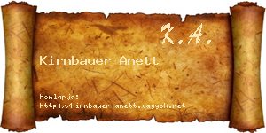 Kirnbauer Anett névjegykártya