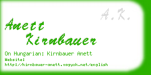 anett kirnbauer business card